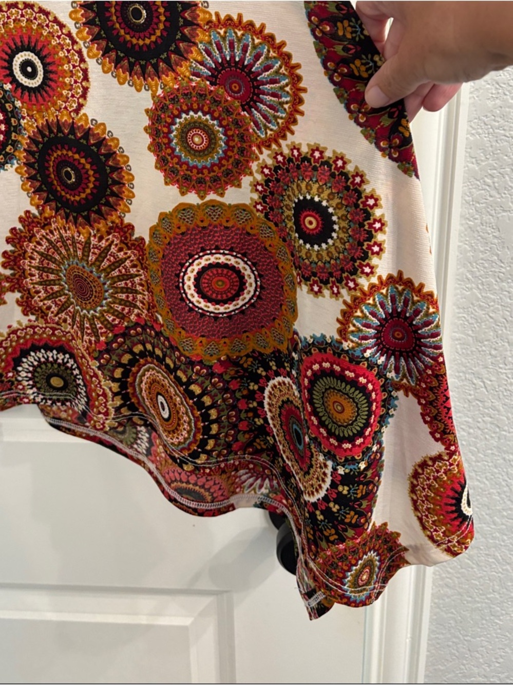 Women’s Cream Multi-Color Printed Tunic - Picture 7 of 7